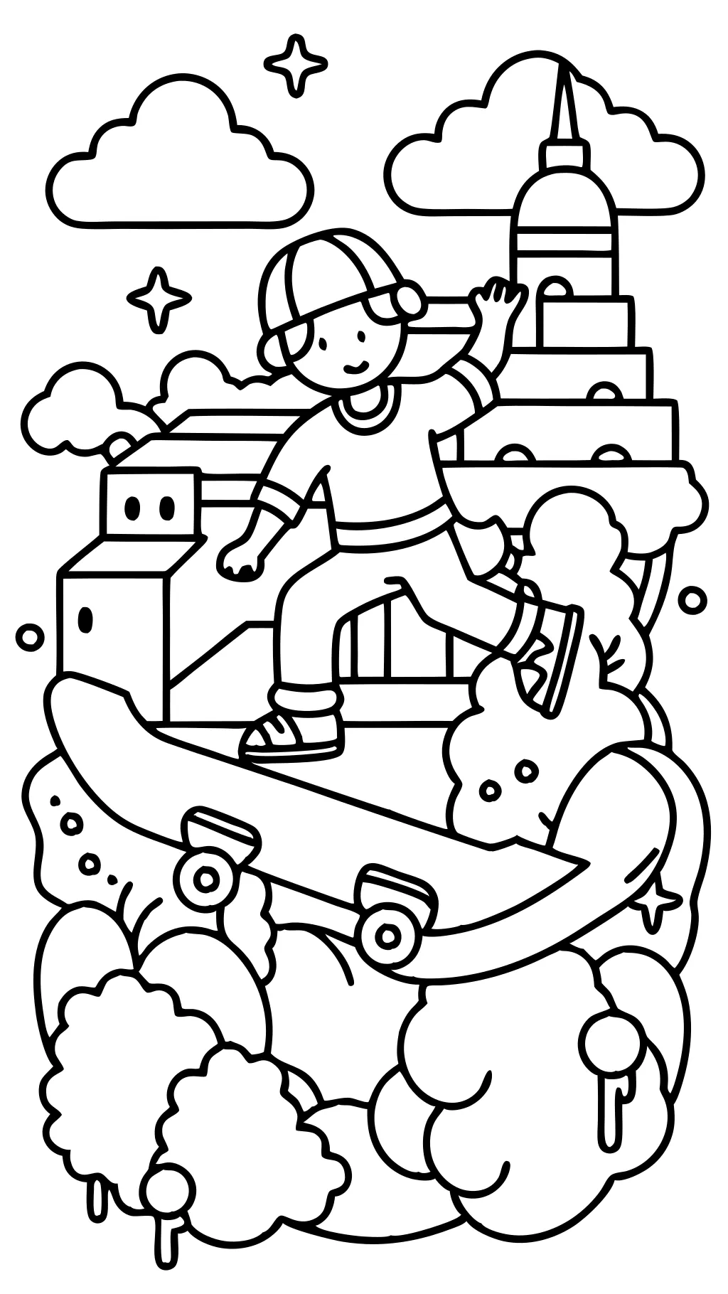 patineta para colorear